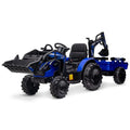 3-in-1 Ride-On Tractor, 24V Electric, Excavator & Bulldozer, Remote Control, LED, Music, USB/Bluetooth max 66 lbs