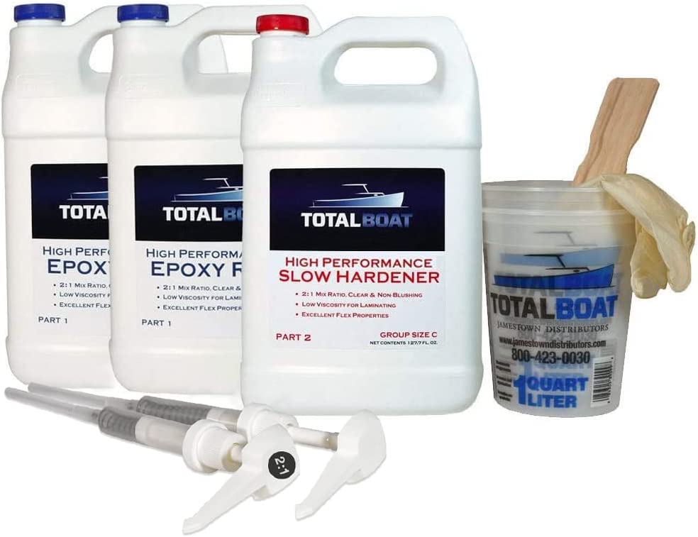 TotalBoat High Performance Epoxy Kit, Crystal Clear Marine Grade Resin and Hardener for Woodworking, Fiberglass and Wood Boat
