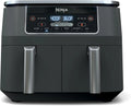 10Gal 6-in-1 Dual-Zone Smart Air Fryer Oven, 25Gal Independent Baskets, Smart Cooking Thermometer, Sync Cook, Air